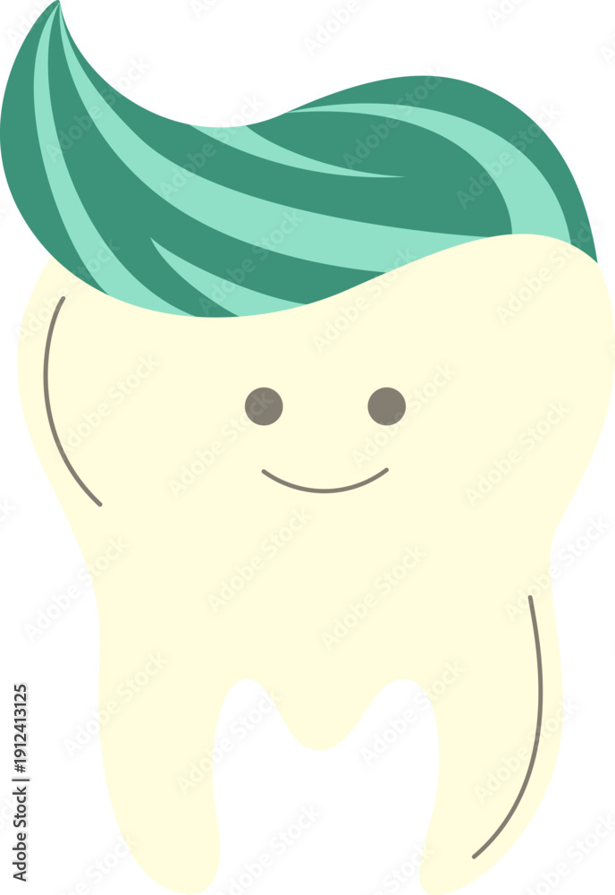 Obraz premium Happy Tooth With Toothpaste