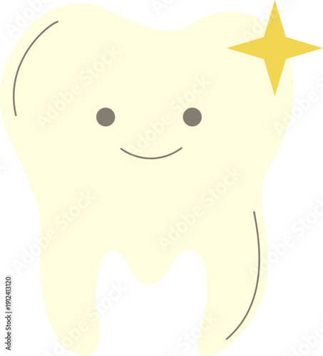 Cute Smiling Sparkly Tooth