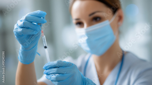 Medical Professional in Sterile Laboratory: Nurse Administering Vaccine and Conducting Testing with Safety Gear and Lab Equipment