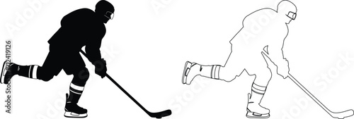 Ice hockey players in action showcasing different skating techniques on the rink