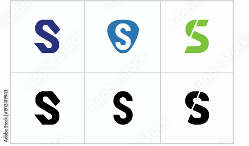 Modern S Letter Logo Concept Set Minimal Creative Brand Identity Vector Collection