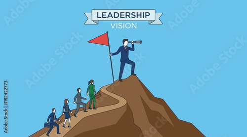 Strategic leadership guiding the team towards future vision and success