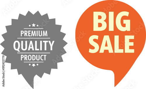 Big sale premium quality product offer discount promotion retail label vector icon vector