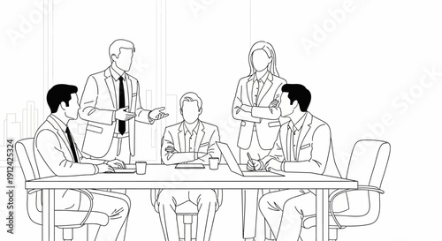 Business Professionals in Meeting Discussion.