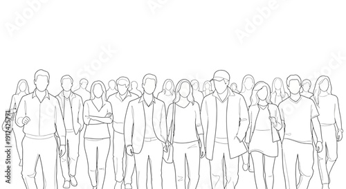 Diverse Group of People Standing Together.