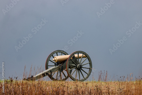 A canon on a hilltop