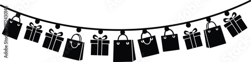 Black Friday Shopping Sale Illustration with Gift Bags and Tags