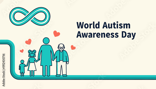 World Autism Awareness Day: Family and Infinity Symbol