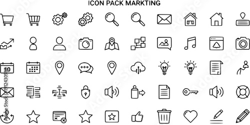Icon Pack Marketing and Business Symbols for Web and App Design