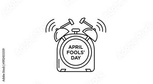 April Fools Day Alarm Clock Icon - Funny Prank Holiday Notification