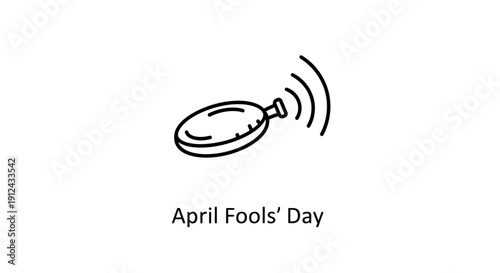 April Fools' Day Gag Gift Buzzer Icon: Prank, Joke, Trick, Surprise, Fun, Humor