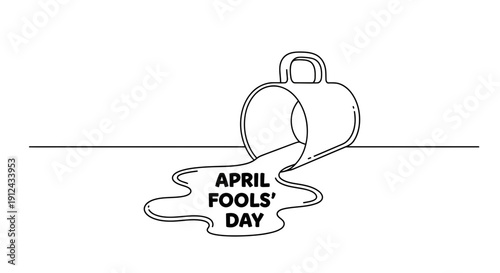 April Fools Day Prank: Spilled Coffee Cup with Funny Message