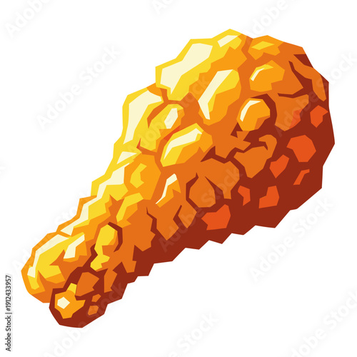 Crispy Golden Fried Chicken Leg on White Background Delicious Fast Food