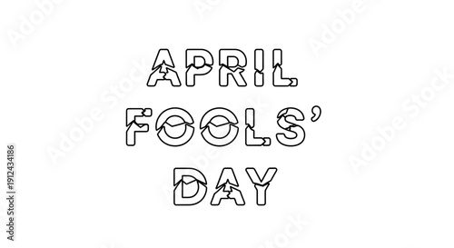 April Fools Day Text Design, Fun Holiday Greeting, Humorous Celebration