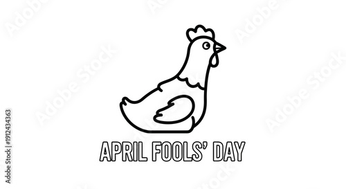 Funny Chicken Illustration for April Fools' Day Celebration