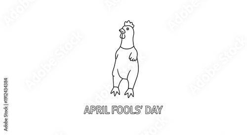 Funny Rubber Chicken Gag Toy with April Fools Day Text