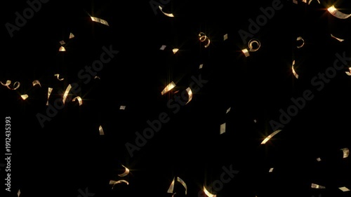 Wallpaper Mural Golden confetti particles falling slowly against a dark background festive atmosphere celebration luxury elegant sparkling shimmering gold black Torontodigital.ca