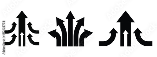 Growing arrows up graph chart.