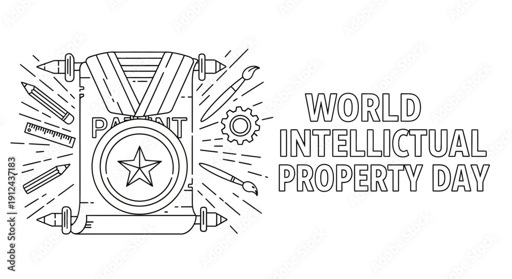 Obraz premium World Intellectual Property Day - Patent Award and Creative Tools