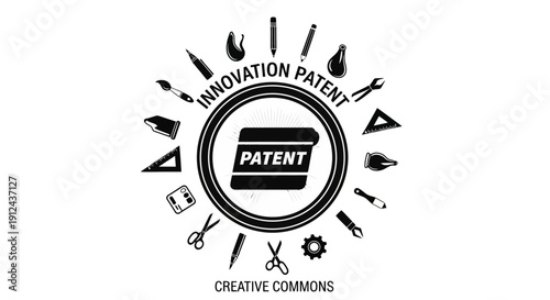 Innovation Patent Symbol with Creative Commons and Tools