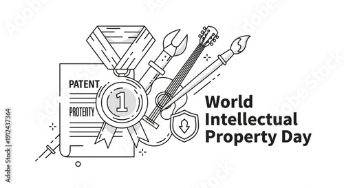 World Intellectual Property Day: Innovation, Creativity, Patent, Award, Tools, Art