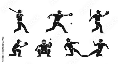 Group of dynamic athletes in various sports poses and action silhouettes.