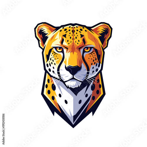 Pixelated Cheetah Portrait Intense Gaze Dynamic Lighting