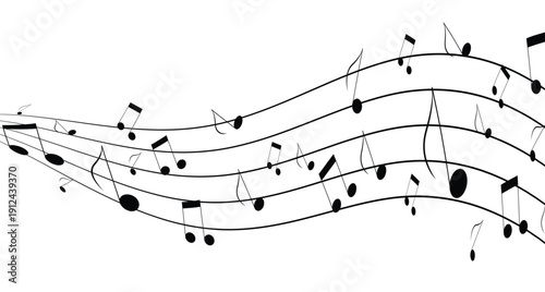 Musical notes abstract background.