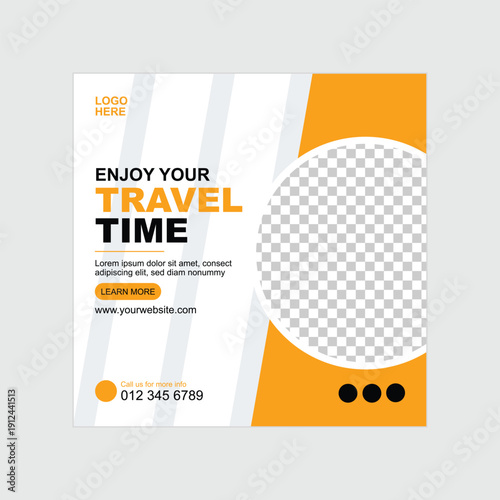 Modern Travel Agency Social Media Post Design