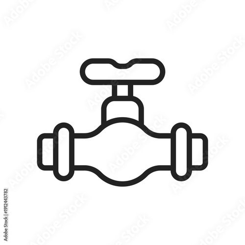 Plumbing Pipe Valve Outline Icon Water Control Gate