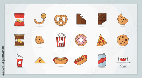 Assorted Fast Food Items and Beverages.