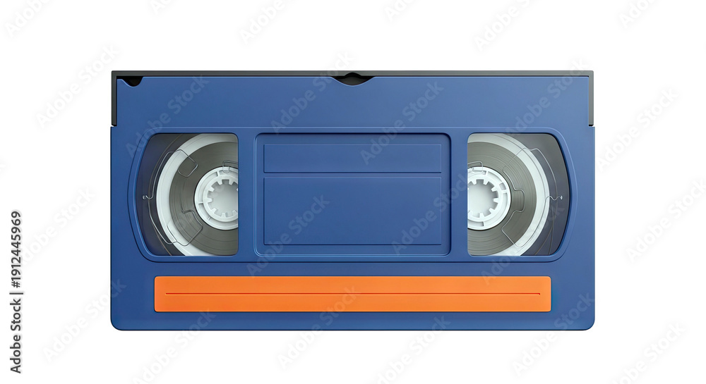 Fototapeta premium Blue VHS Tape with Orange Label