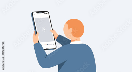 Person using smartphone for business planning and analysis, remote work concept