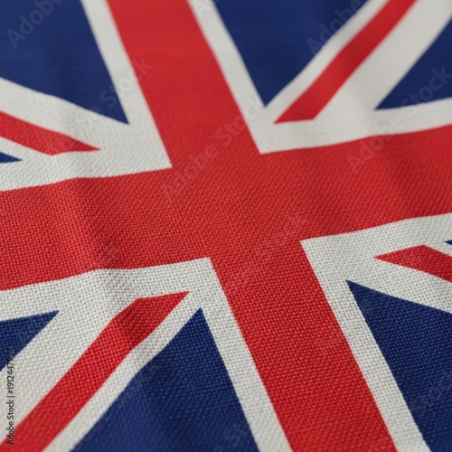 Close-up of the Union Jack flag, a symbol of the United Kingdom.