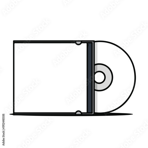 A simple line drawing of a cd case