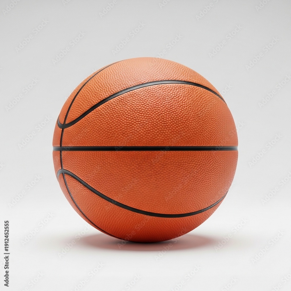 Fototapeta premium Orange Textured Spherical Ball with Black Seams