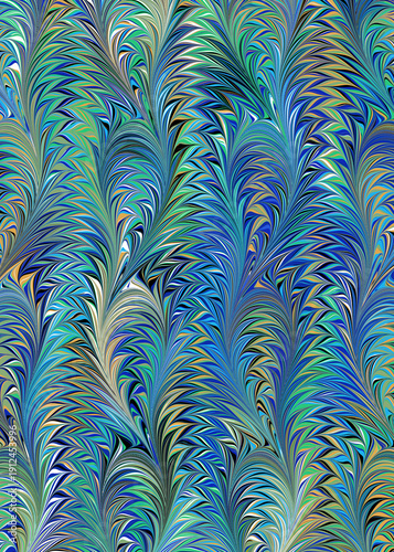 Fern pattern resembling peacock feather markings Marbling Background