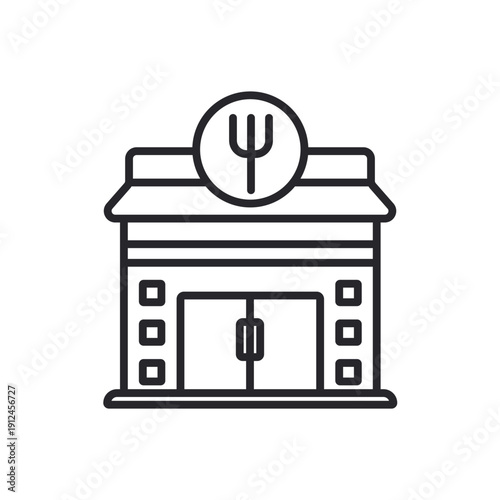 restaurant icons set outline and Flat Style,transparent background