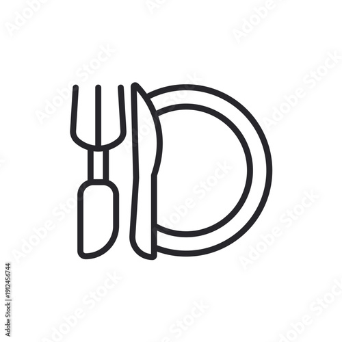 lunch icons outline and Flat Style,transparent background