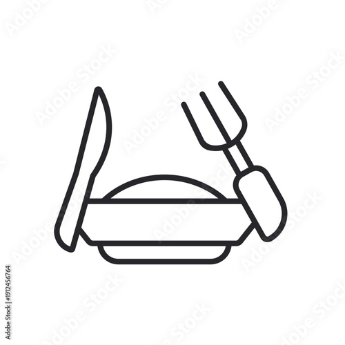 dish icons outline and Flat Style,transparent background