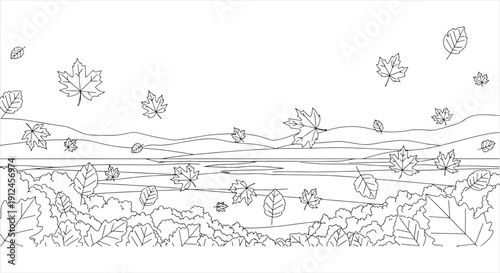 Autumn Leaves and Nuts on Forest Ground – Rustic Fall Nature Landscape Element