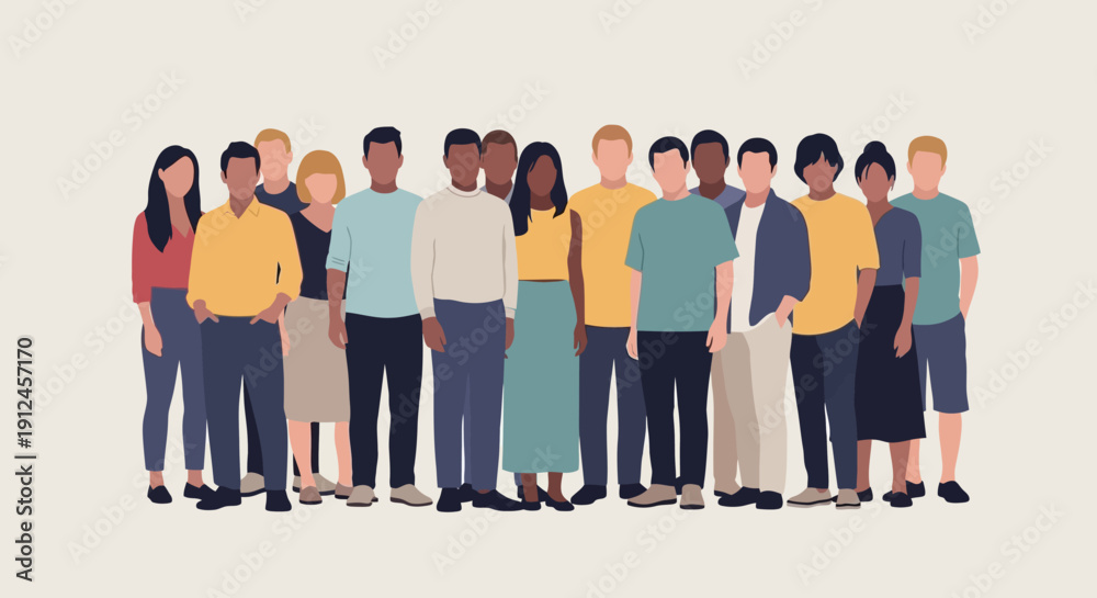 Fototapeta premium Diverse Group of People Standing Together.