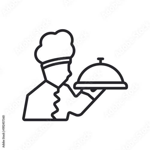 servant icons outline and Flat Style,transparent background