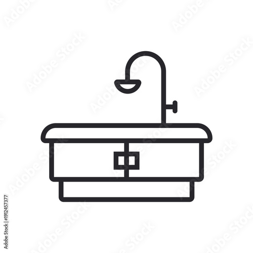 kitchen icons outline and Flat Style,transparent background