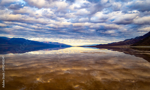 Death Valley Mountains Reflection Badwater Basin
