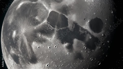 Stunning Close-Up View of the Moons Craters and Lunar Surface.