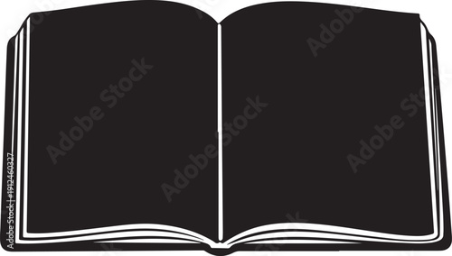 Open Book Illustration with Blank Pages and White Background