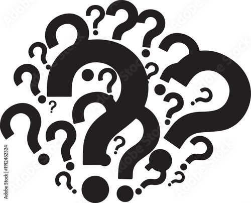 Question Marks Symbols for Confusion and Uncertainty Concept