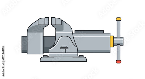 Bench Vice Illustration Workshop Tool Mechanical Device