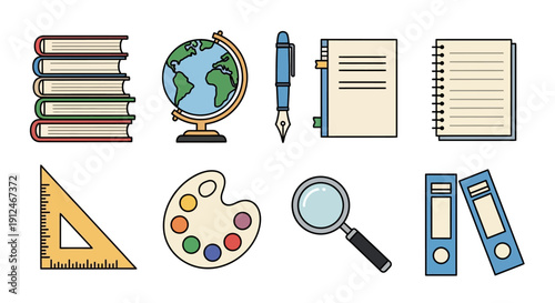 Collection of school and education icons